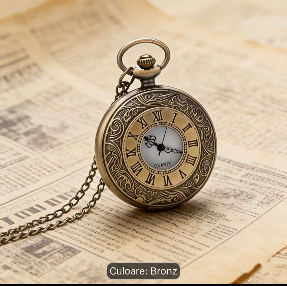 Ceas de buzunar vintage bronz